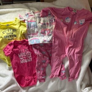 Carter's Pink and Yellow Bodysuit Set